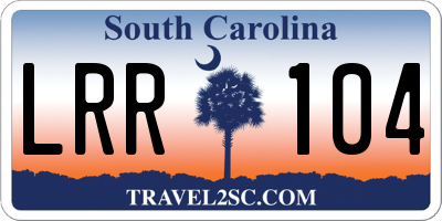 SC license plate LRR104