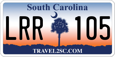 SC license plate LRR105