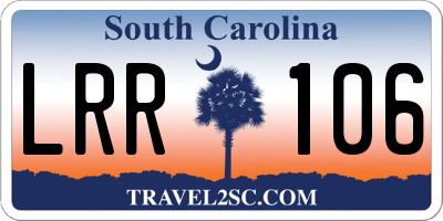 SC license plate LRR106