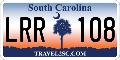 SC license plate LRR108
