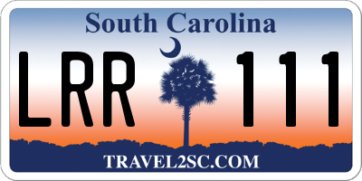 SC license plate LRR111