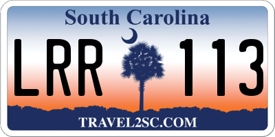 SC license plate LRR113