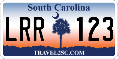 SC license plate LRR123