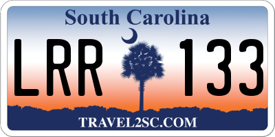 SC license plate LRR133