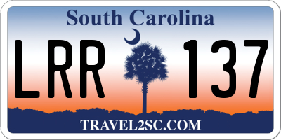 SC license plate LRR137