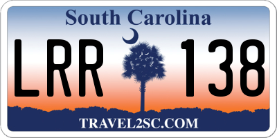 SC license plate LRR138
