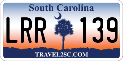 SC license plate LRR139