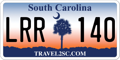 SC license plate LRR140