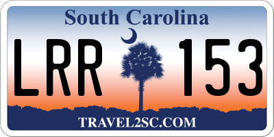 SC license plate LRR153