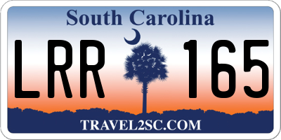 SC license plate LRR165