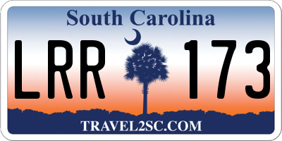 SC license plate LRR173