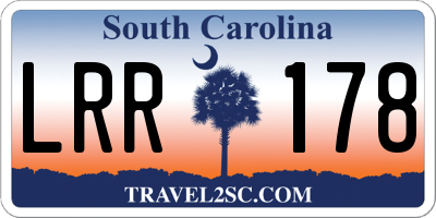 SC license plate LRR178