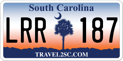 SC license plate LRR187