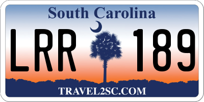 SC license plate LRR189