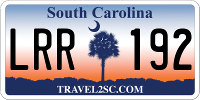 SC license plate LRR192