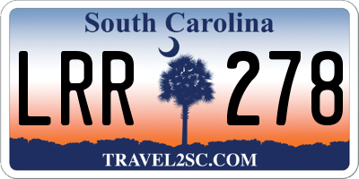 SC license plate LRR278