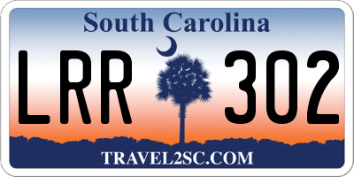 SC license plate LRR302