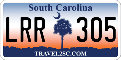 SC license plate LRR305