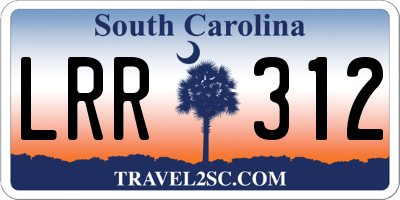SC license plate LRR312