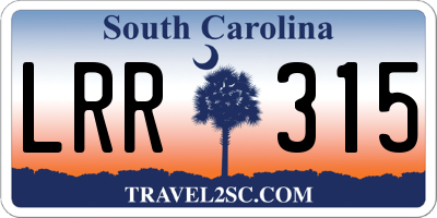 SC license plate LRR315