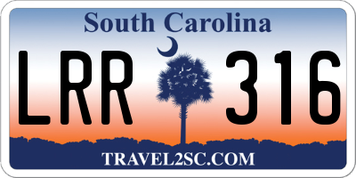 SC license plate LRR316