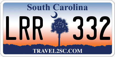 SC license plate LRR332
