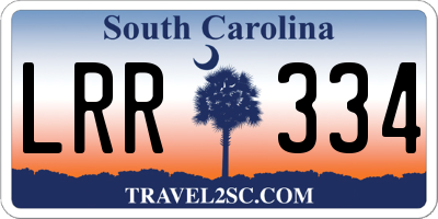 SC license plate LRR334