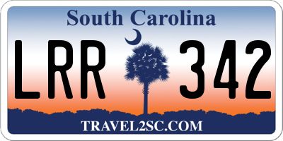 SC license plate LRR342