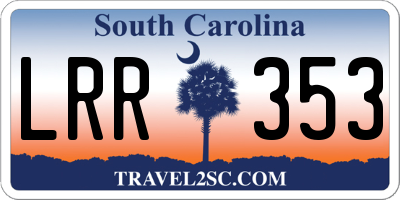 SC license plate LRR353