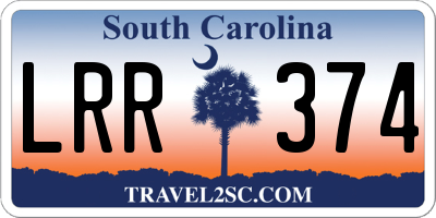SC license plate LRR374