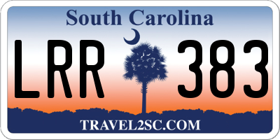 SC license plate LRR383