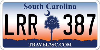 SC license plate LRR387