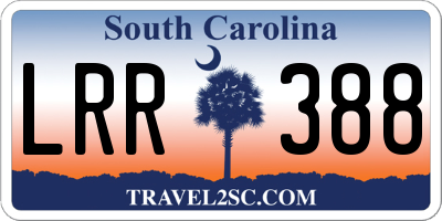 SC license plate LRR388