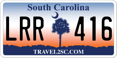 SC license plate LRR416