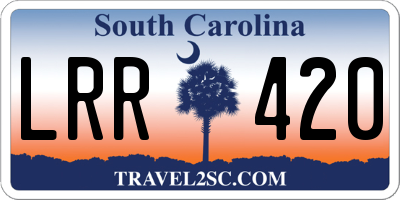 SC license plate LRR420