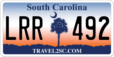 SC license plate LRR492