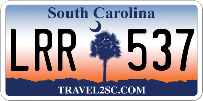 SC license plate LRR537