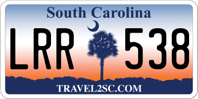 SC license plate LRR538