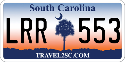 SC license plate LRR553