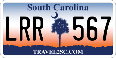SC license plate LRR567