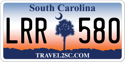 SC license plate LRR580