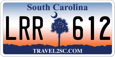 SC license plate LRR612