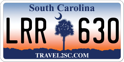 SC license plate LRR630