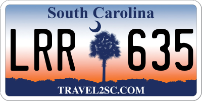SC license plate LRR635