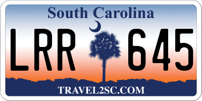SC license plate LRR645