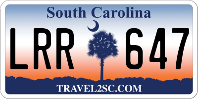 SC license plate LRR647