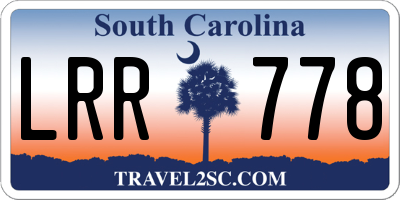 SC license plate LRR778