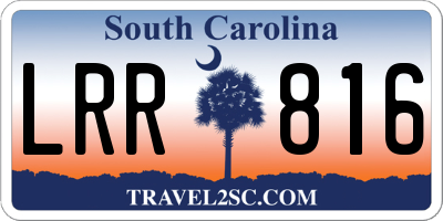 SC license plate LRR816