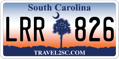 SC license plate LRR826