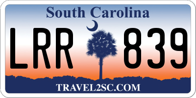 SC license plate LRR839